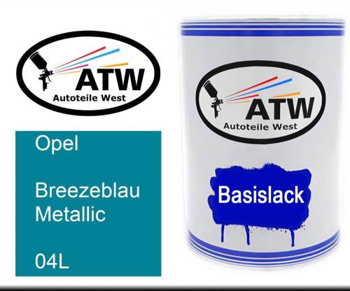 Opel, Breezeblau Metallic, 04L: 500ml Lackdose, von ATW Autoteile West.